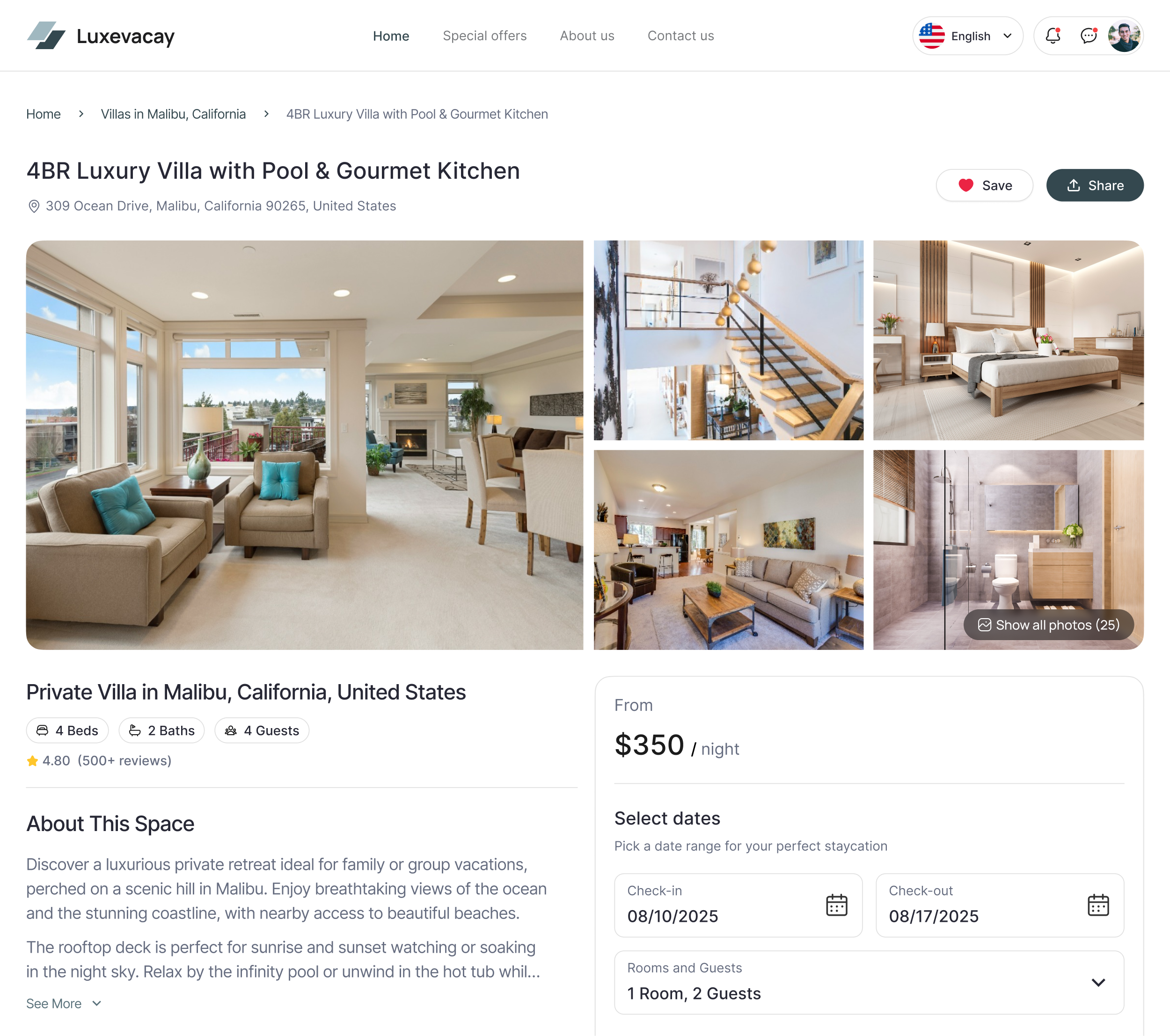 Vacation Rental Web App Like Airbnb